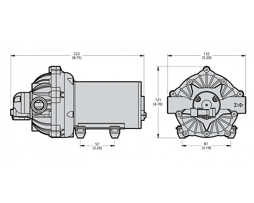 Насос мембранно-поршневой Comet® серия EVERFLO EF 5500 (20,8 л/мин; 4,1 бар) 24V