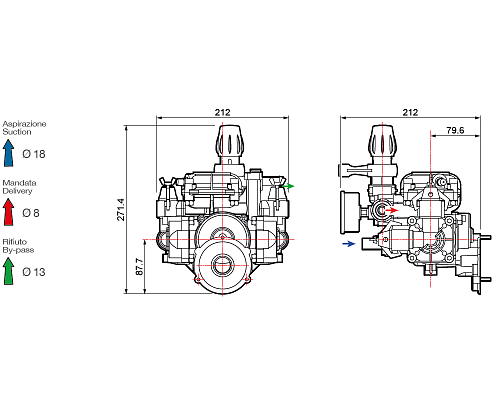 Насос мембранно-поршневой Comet серия МC25 (18,5 л/мин;25 бар)с бенз.дв.LIFAN G160F