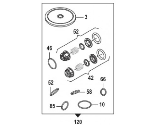 Ремкомплект насоса серии BP 110 (KIT100)/115/135 (KIT120) мембрана NBR