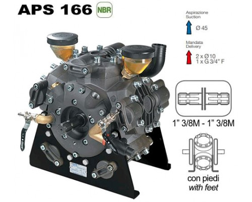 Насос мембранный Comet® серия APS 166 (163 л/мин; 50 бар); вал ВОМ 1