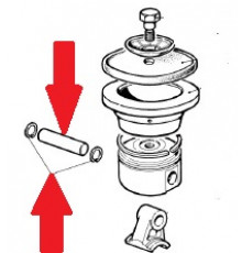 Палец шатуна O15х53 со стопорными кольцами O15 насоса BP; P