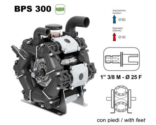 Насос мембранный Comet® серия ВPS300 (295 л/мин; 20 бар); ВОМ 1