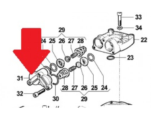 Крышка коллектора насоса APS 51/61/71 (1х3)