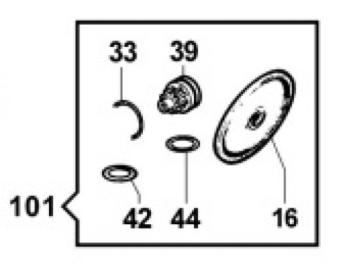 Ремкомплект насоса серии APS 141/166: мембрана NBR (KIT100)