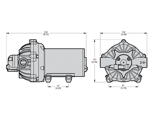 Насос мембранно-поршневой Comet® серия EVERFLO EF 3000 (11,4 л/мин; 4,1 бар) 12V без фитингов