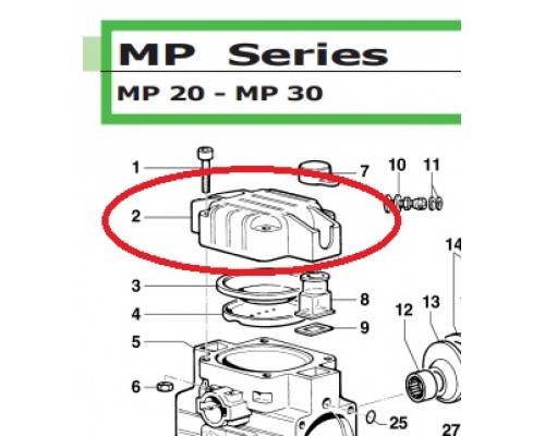 Крышка насоса MP20