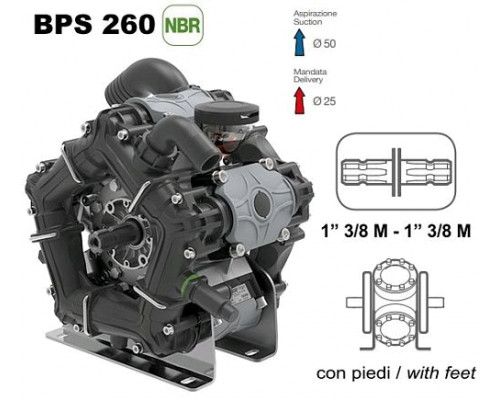 Насос мембранный Comet® серия ВPS260 (249 л/мин; 20 бар); вал ВОМ 1