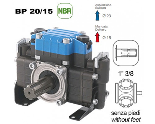 Насос мембранный Comet® серия BP20/15 (18,7 л/мин; 15 бар); вал ВОМ 1