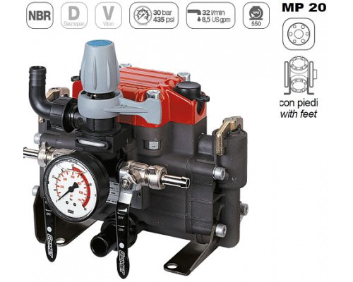 Насос мембранно-поршневой Comet серия МР20 (19,5 л/мин; 30 бар)
