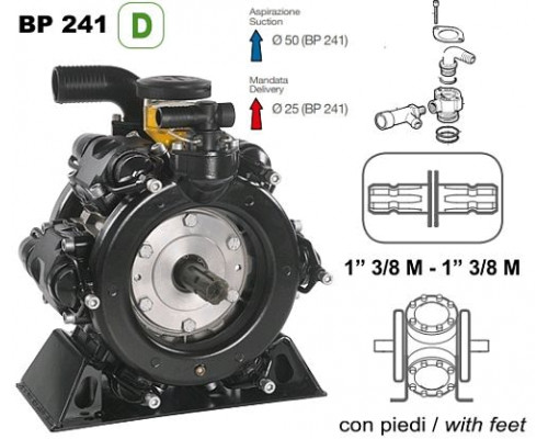 Насос мембранный Comet® серия BP241 D с пред.клапаном (222 л/мин; 20 бар); вал ВОМ 1