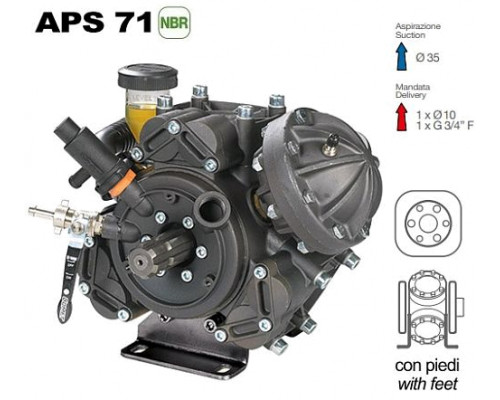 Насос мембранный Comet® серия APS 71 (67,2 л/мин; 50 бар); элемент соединительный под 6 болтов