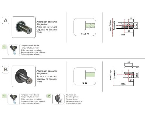 Насос мембранный Comet® серия BP130 D (124 л/мин; 20 бар); вал ВОМ 1