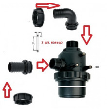 Фильтр всасывающий до 800 л/мин, 32 меш: вход d=60 mm.(прямой) - выход d=60 mm.(90 гр.) насоса BP300