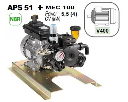 Насос мембранный Comet® серия APS 51 (50,7л/мин; 40 бар) с эл. двигателем MEC100 (380В)