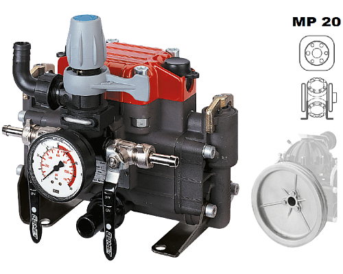 Насос мембранно-поршневой Comet серия МР20 (19,5 л/мин; 30 бар) с шкивом d=292