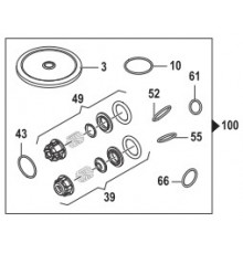 Ремкомплект насоса серии BP 110 (KIT100)/115/135 (KIT120) мембрана NBR