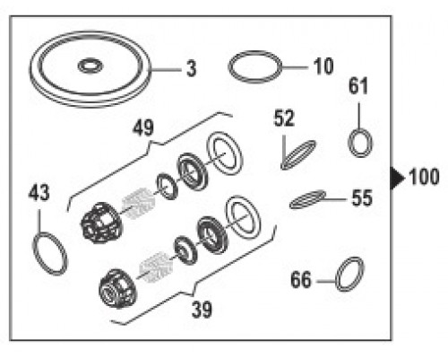 Ремкомплект насоса серии BP 110 (KIT100)/115/135 (KIT120) мембрана NBR