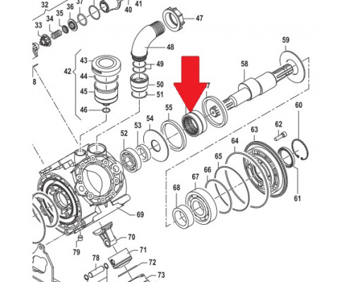 Подшипник игольчитый 63х80х45 насоса APS 145
