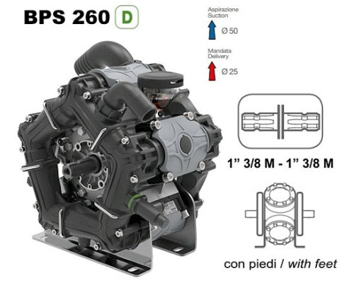 Насос мембранный Comet® серия ВPS260 D (249 л/мин; 20 бар); вал ВОМ 1