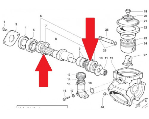 Кольцо 68х55х6 насоса BP105 - BP125 (1х2)