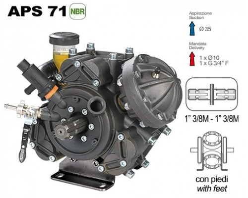 Насос мембранный Comet® серия APS 71 (67,2 л/мин; 50 бар); вал ВОМ 1